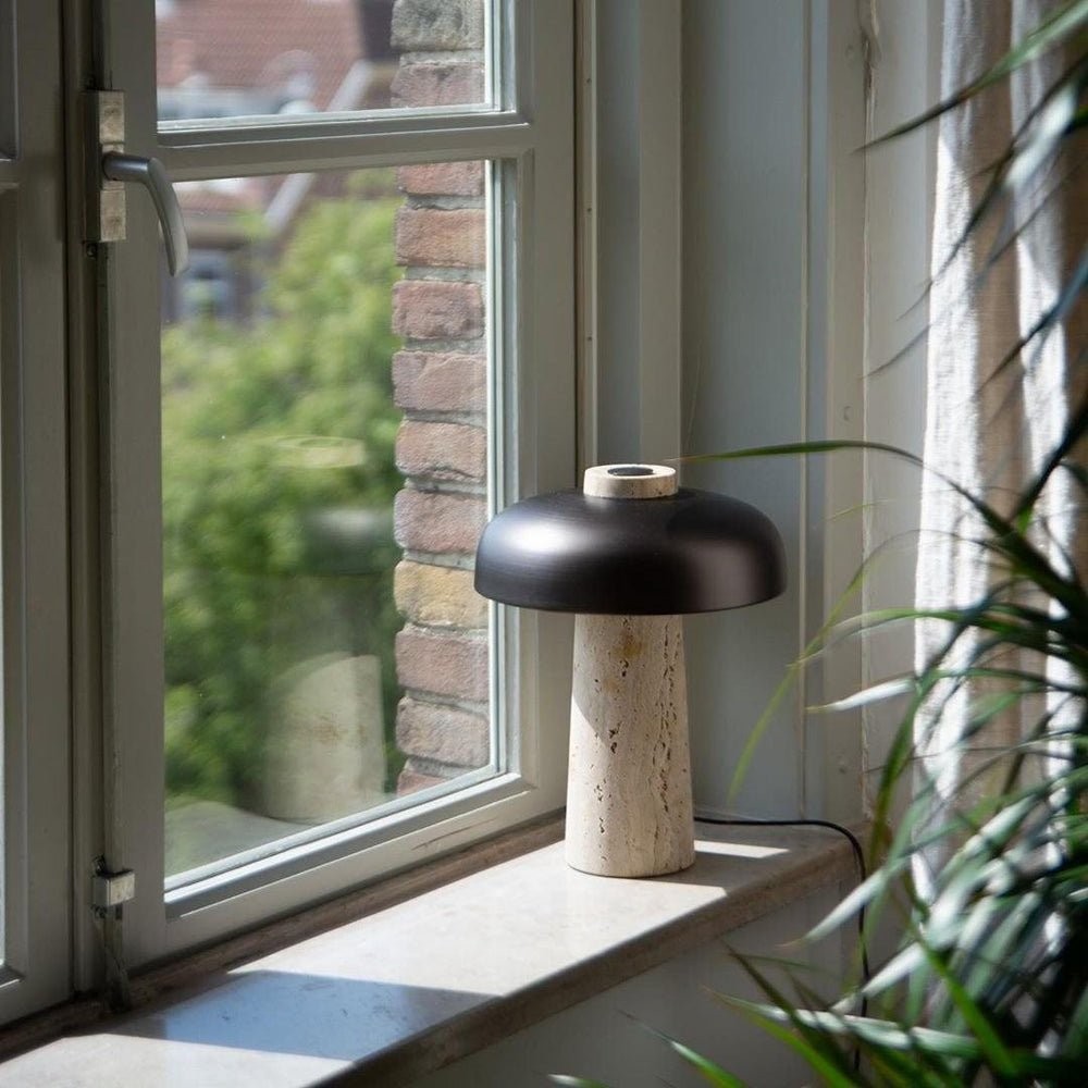 Mushroom Table Lamp - Modern Travertine for Bedroom M503