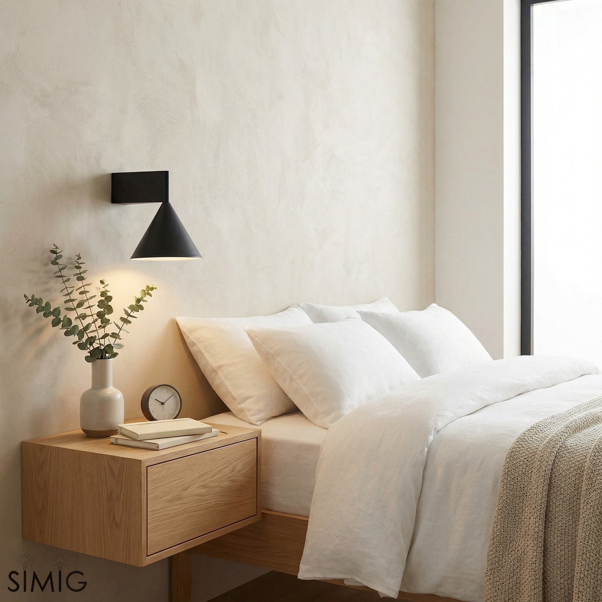 Metorq Sculptural Cone Wall Lamp - Minimal Wall Sconce for Entryway T1197
