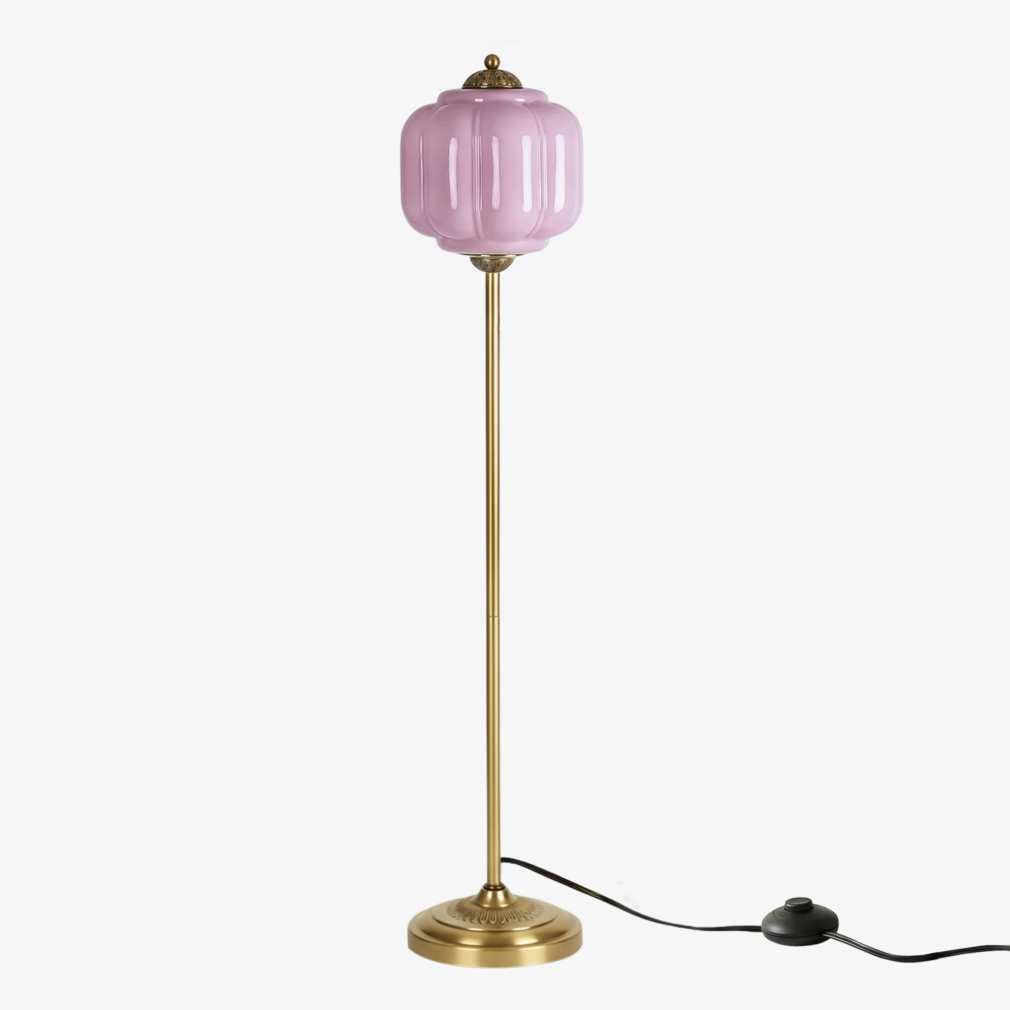 Eloise Pumpkin Glass Floor Lamp - Retro Lighting for Living Room T1169