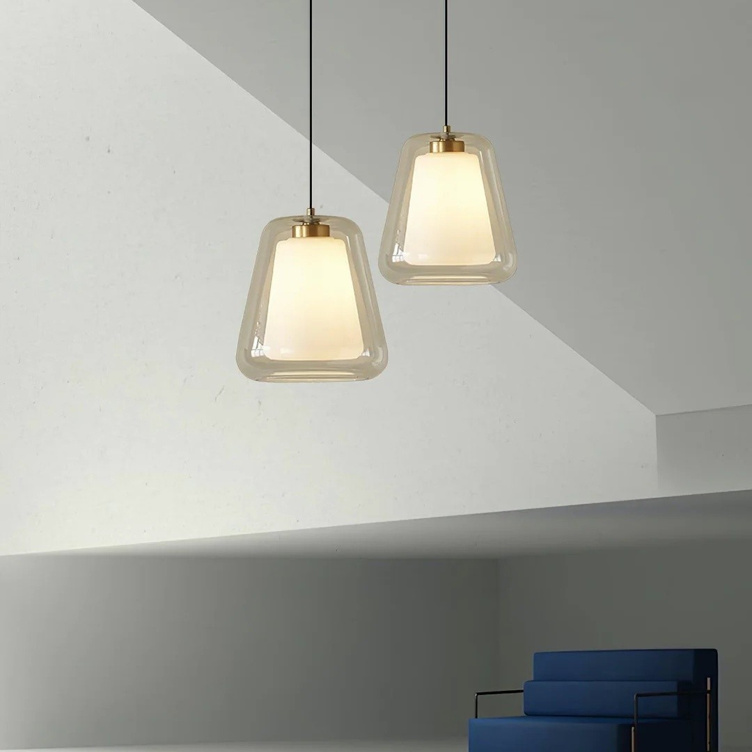 Modern Gold Pendant Light with Clear Glass Shade S221