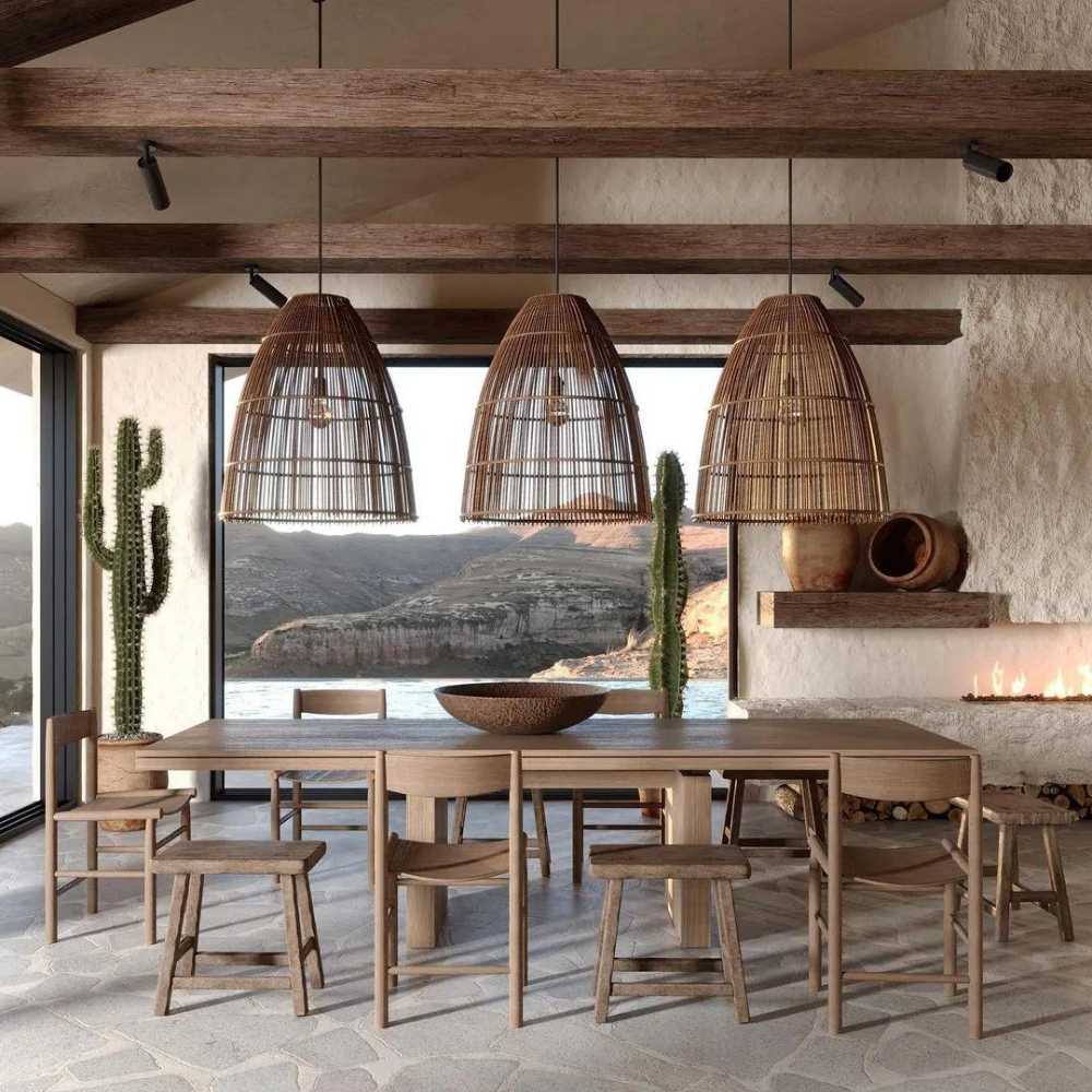 Runa Boho Rattan Pendant Light T2055