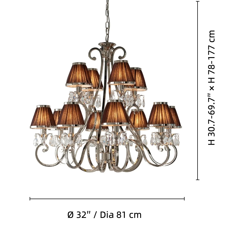 Talonis Multi-light Fabric Chandelier - Elegant Metal Curved Arms for Dining and Living T932
