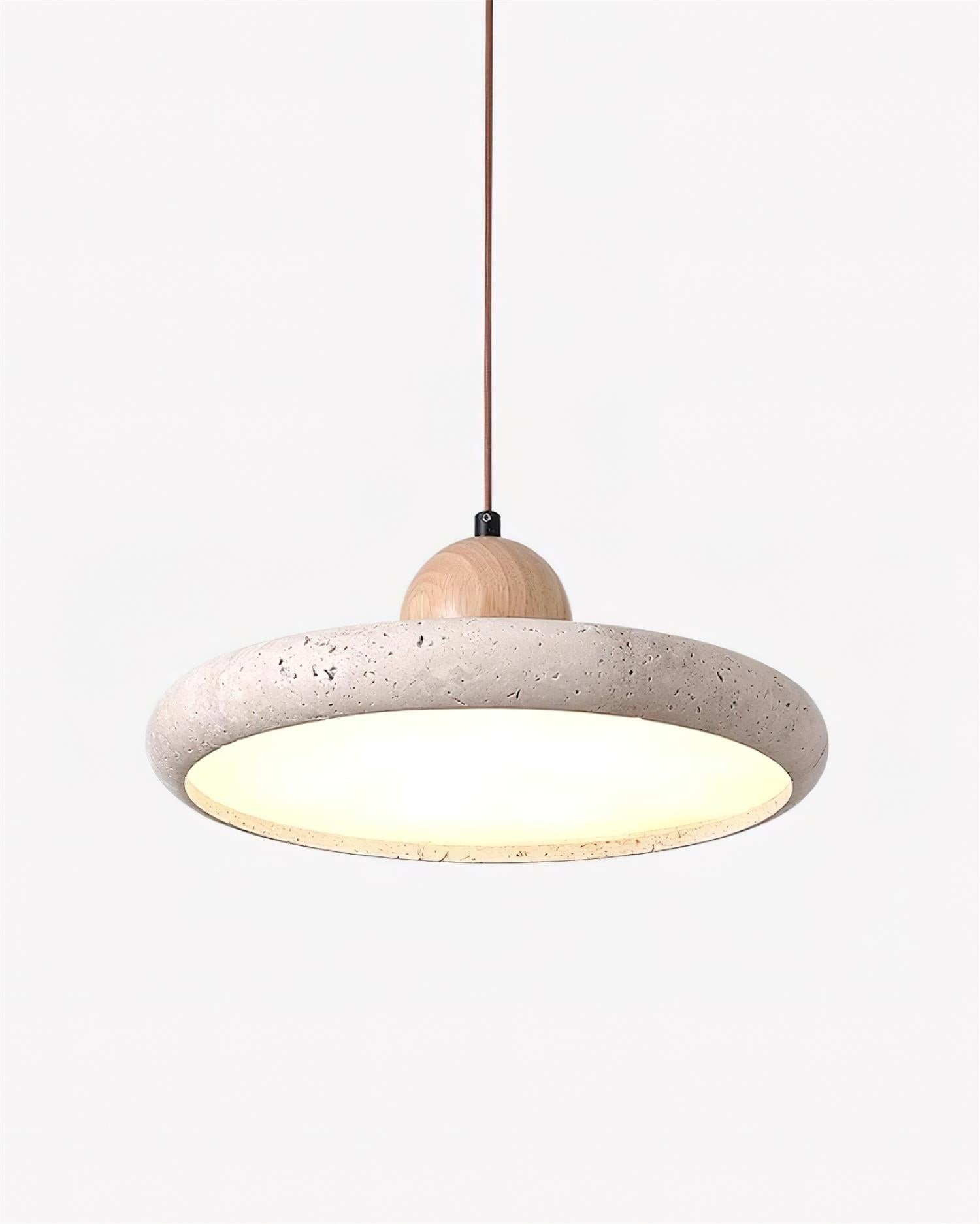 Natural Stone Disc Pendant Light  -  Wooden for Island Ambient Lighting M139