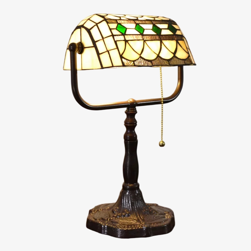 TF Tivanny Floral Stained Glass Desk Lamp - Vintage Table Light for Bedroom Study Living Room T2223