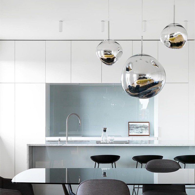 Glass Dynamic Pendant Light - Artistic Metallic Glow Pendant for Dining Area S54