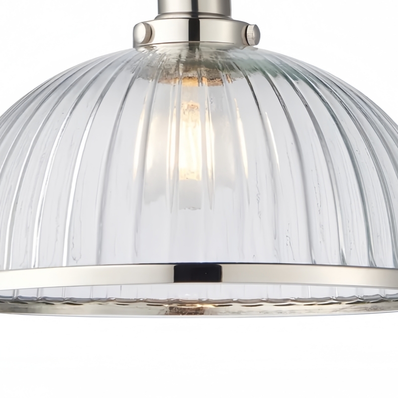 Novera Ribbed Glass Stylish Modern Pendant Lamp for Bedroom and Dining Area T976
