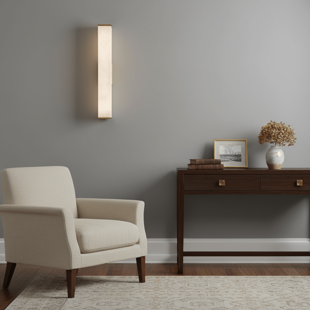 Cuboid Alabaster Wall Light T1622
