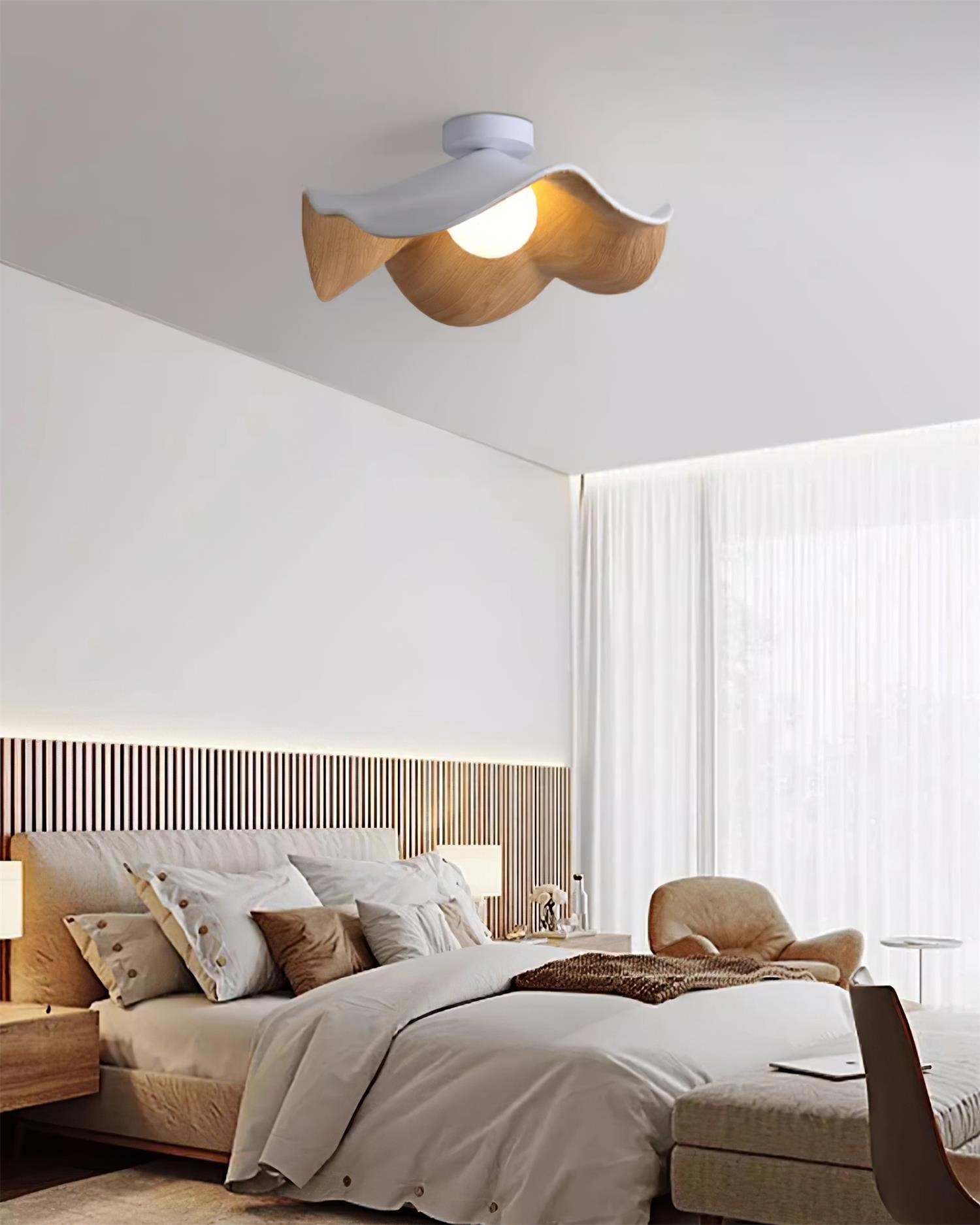 New Modern Simple Walnut Grain Ceiling Light M71