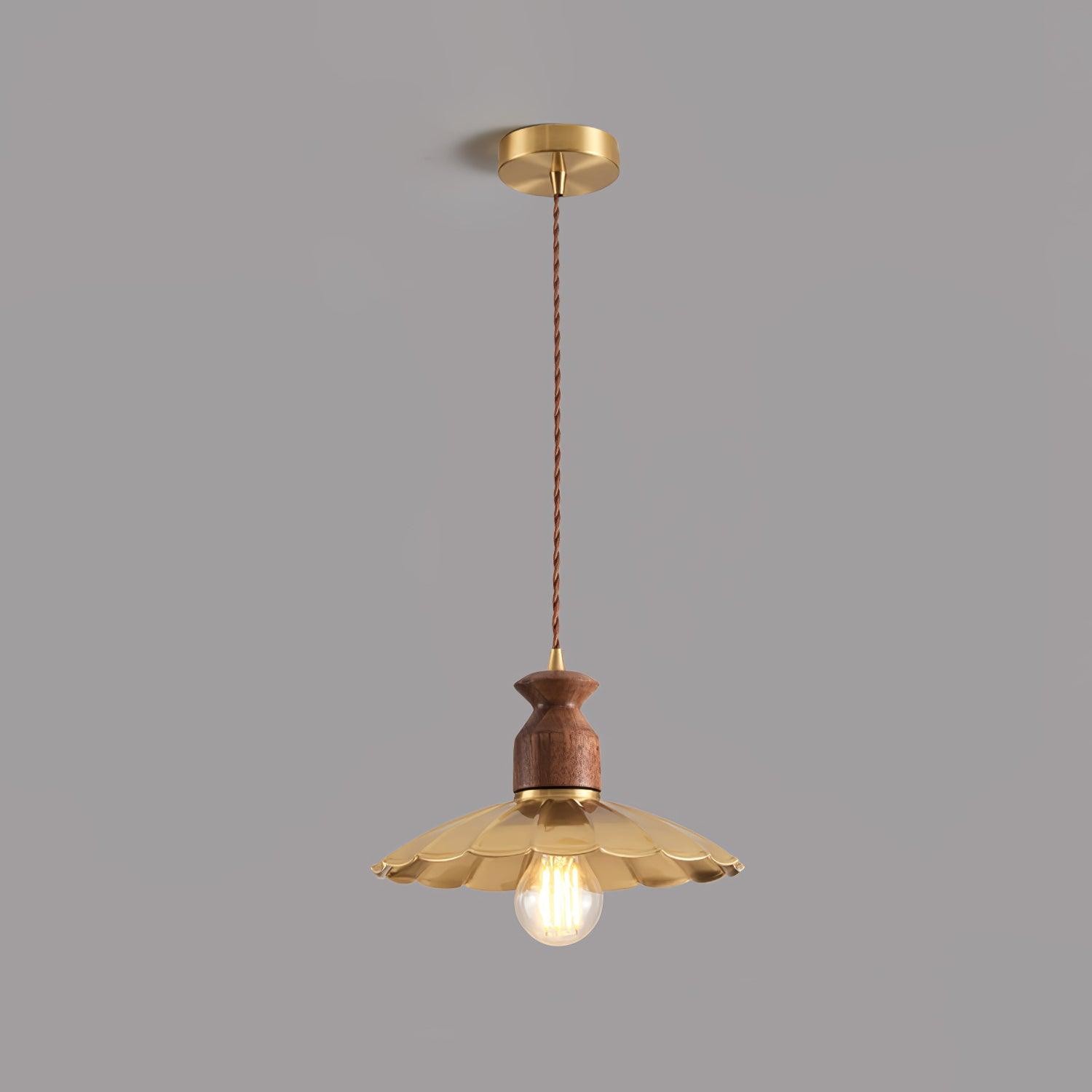 Round Brass Metal Badge Gold Pendant Lamp M569