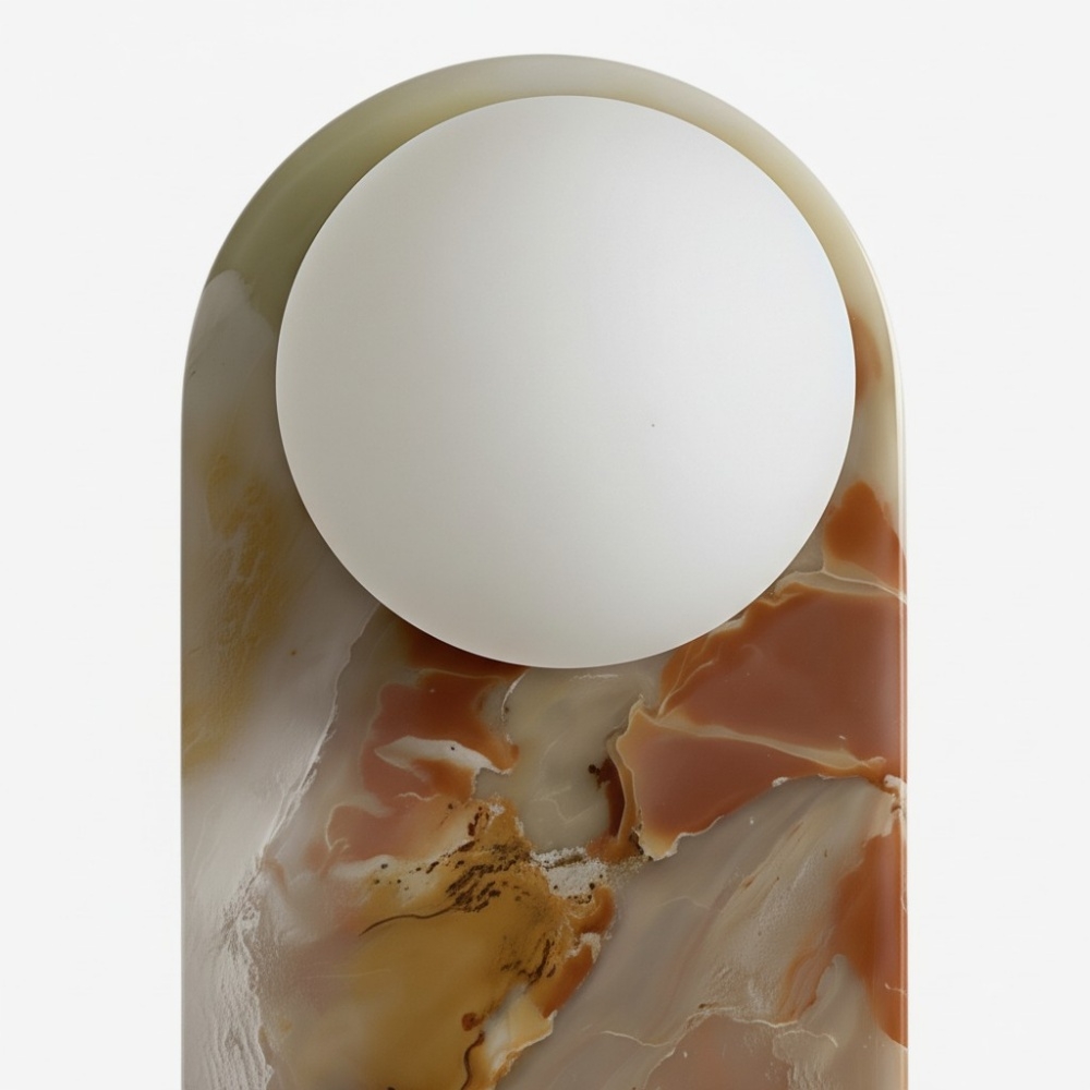 Vinbrea Stone Wall Lamp Organic Texture - Mid-Century Accent Light for Bedroom and Hallway T1221