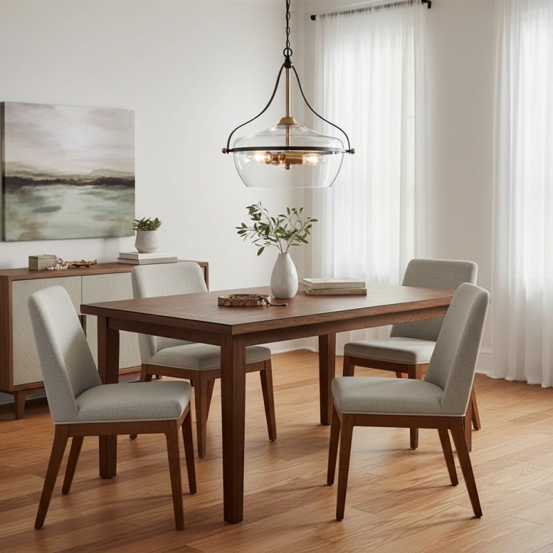 Lirra Bowl Shaped Glass Pendant - Modern Lighting for Dining Room T776