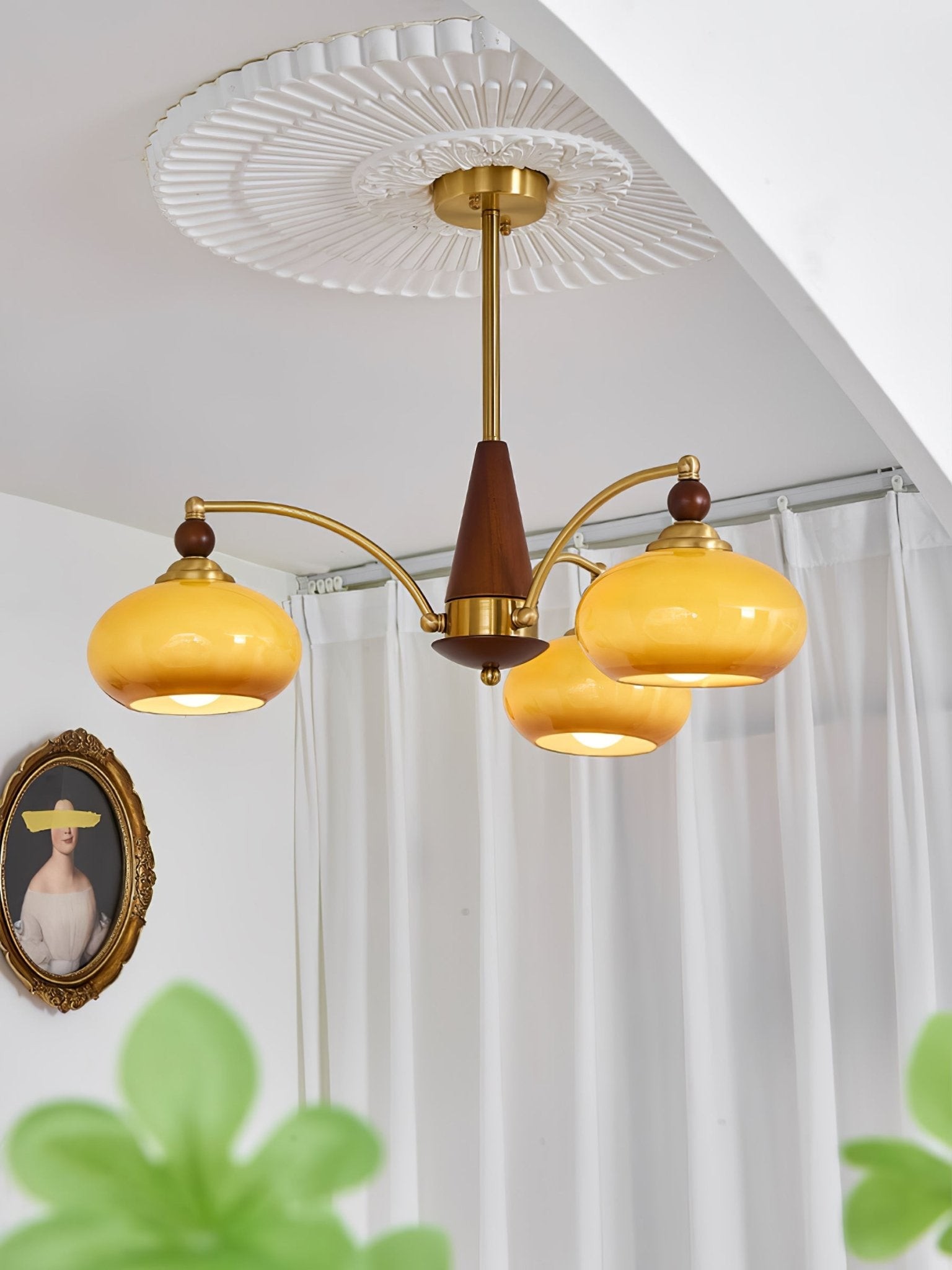 Vintage Multihead Persimmon Chandelier M325