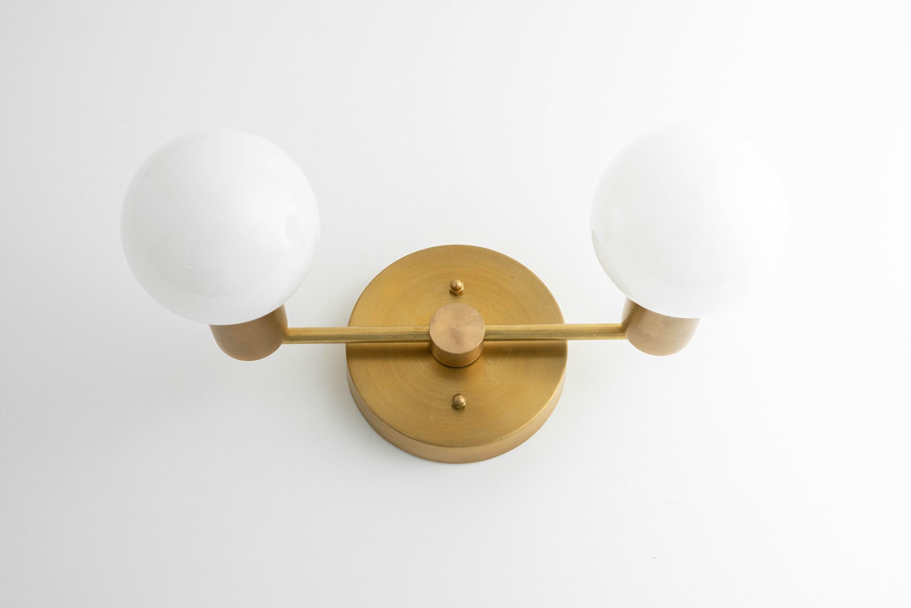Glorica Glass Vanity Light - Modern Brass Wall Sconce for Bathroom Style T318