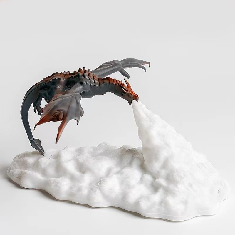 Creative 3D Printed Airplane Fire Dragon Table Lamp M585
