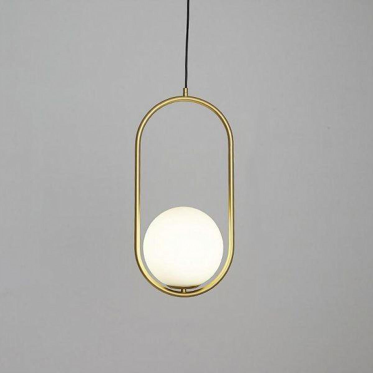 Halozen Pendant Lamp - Elegant Metal and Glass Pendant for Living Room