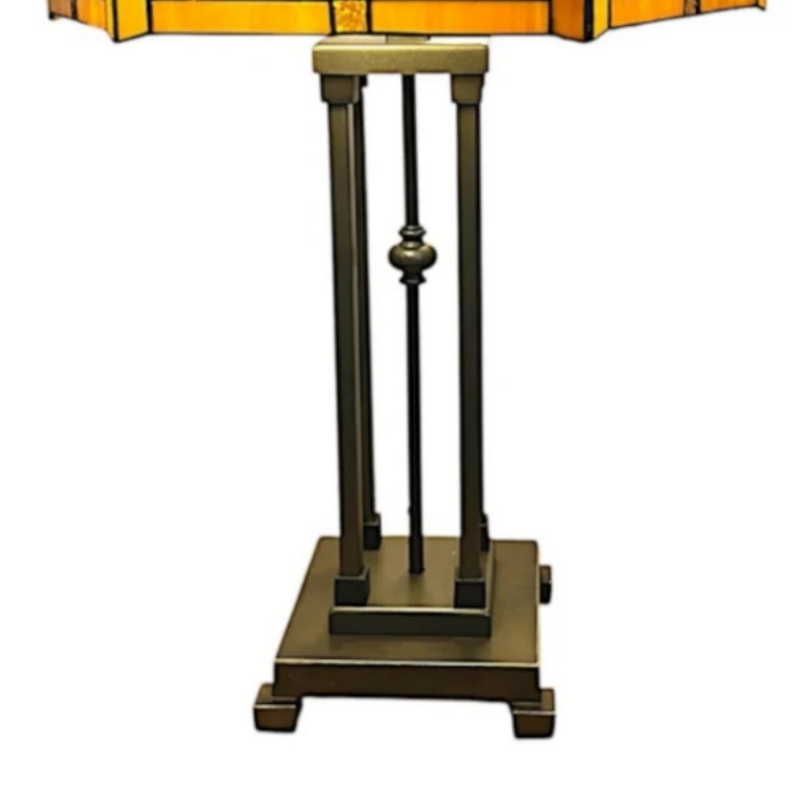Velora Artisan Dragonfly Stained Glass Table Lamp - Vintage Tiffany Style Accent Light for Living Room T899