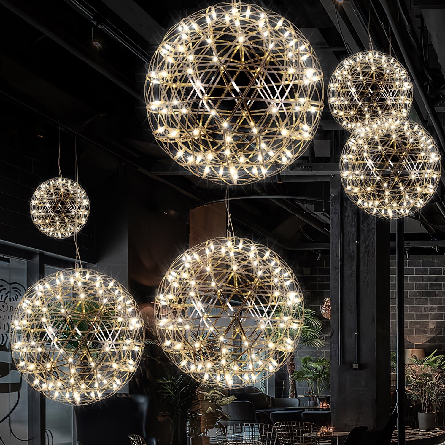 Silver Spark Ball Pendant Light T204