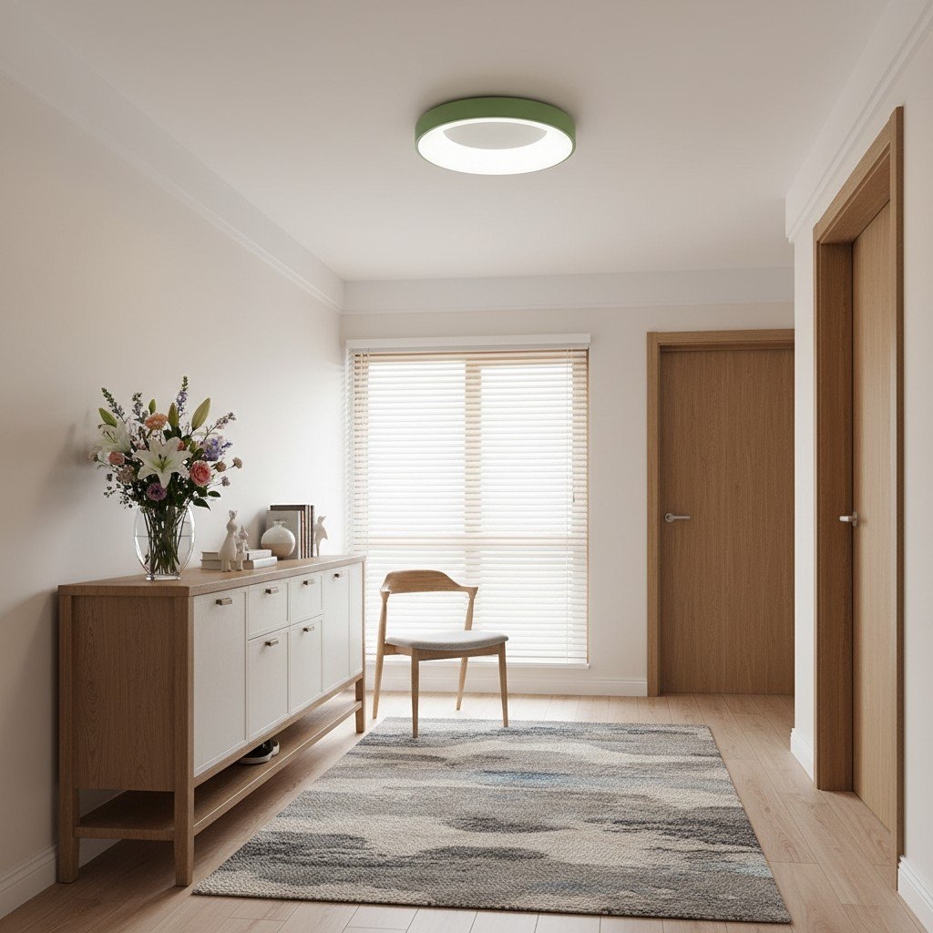 Lumiflexa Ultra Thin Round LED Ceiling Light – Minimal Hallway Design T523