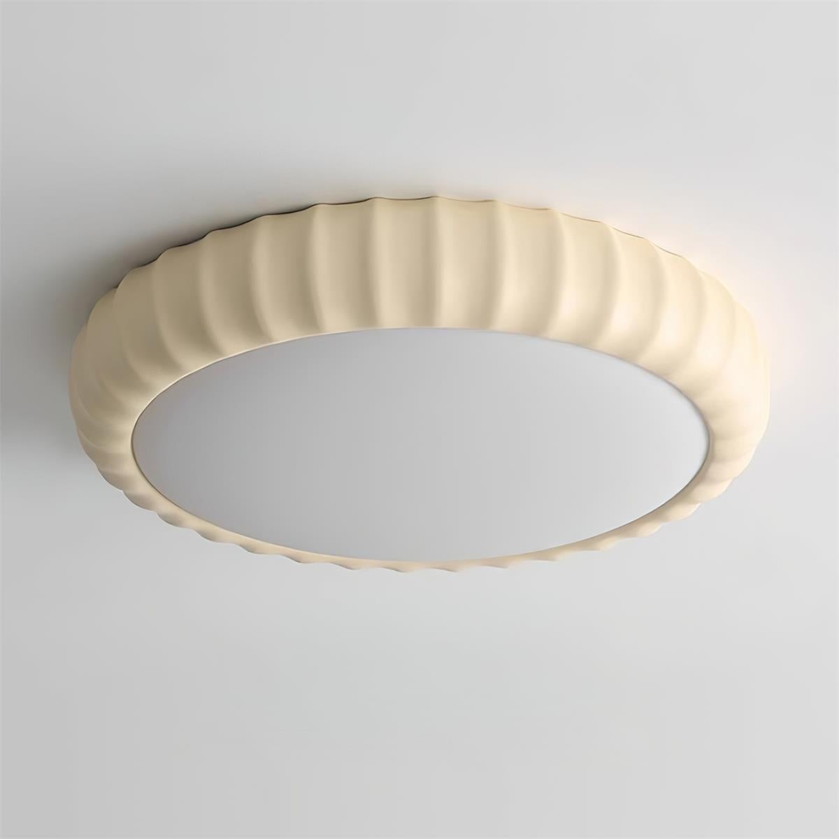 Simple Cream Style Wave Round Ceiling Light M145