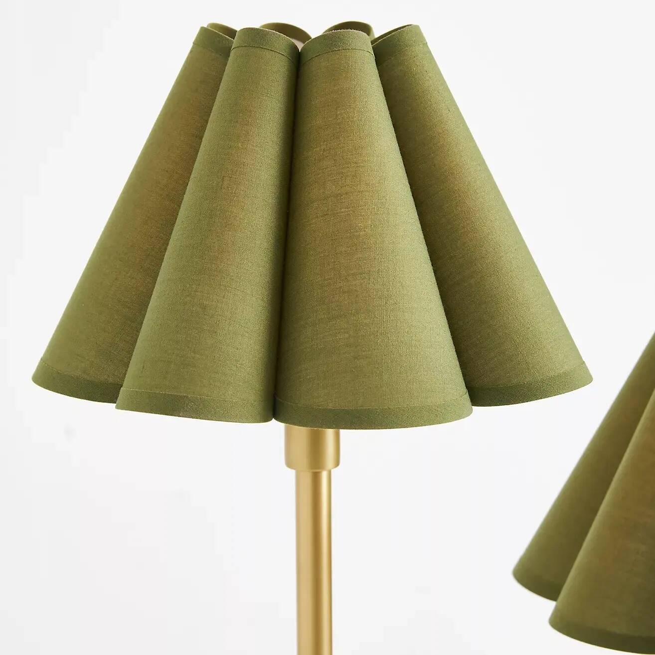 Duova Minimalist 2‑Light Floor Lamp - Modern Pleated Fabric Metal Light for Bedroom or Living Room T719