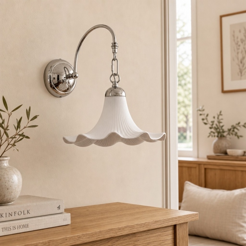 Cazelle French Style Floral Wall Lamp - Artistic Retro Sconce for Background Lighting T2257