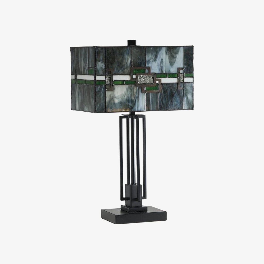 Culletto Mosaic Rectangular Stained Glass Table Lamp T646