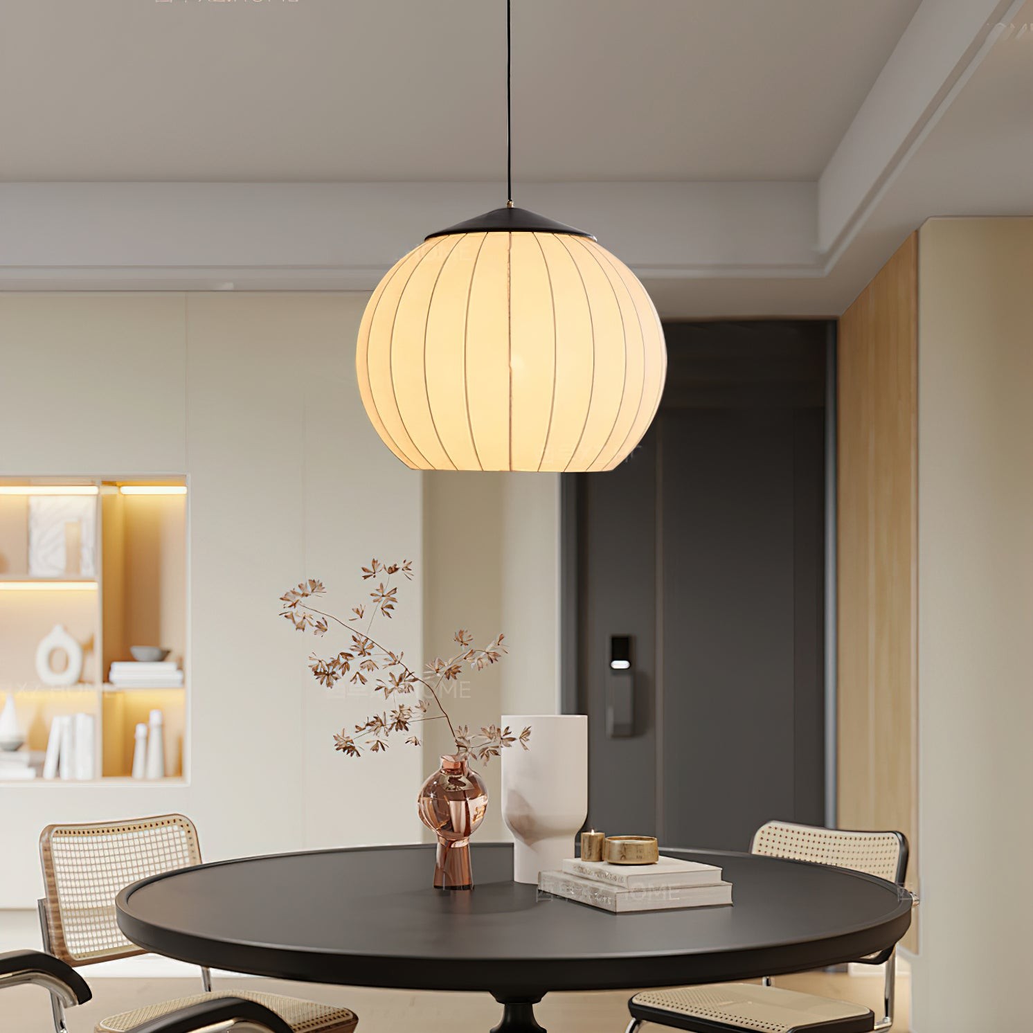 Japanese Style Fabric Lantern Pendant Lamp M547