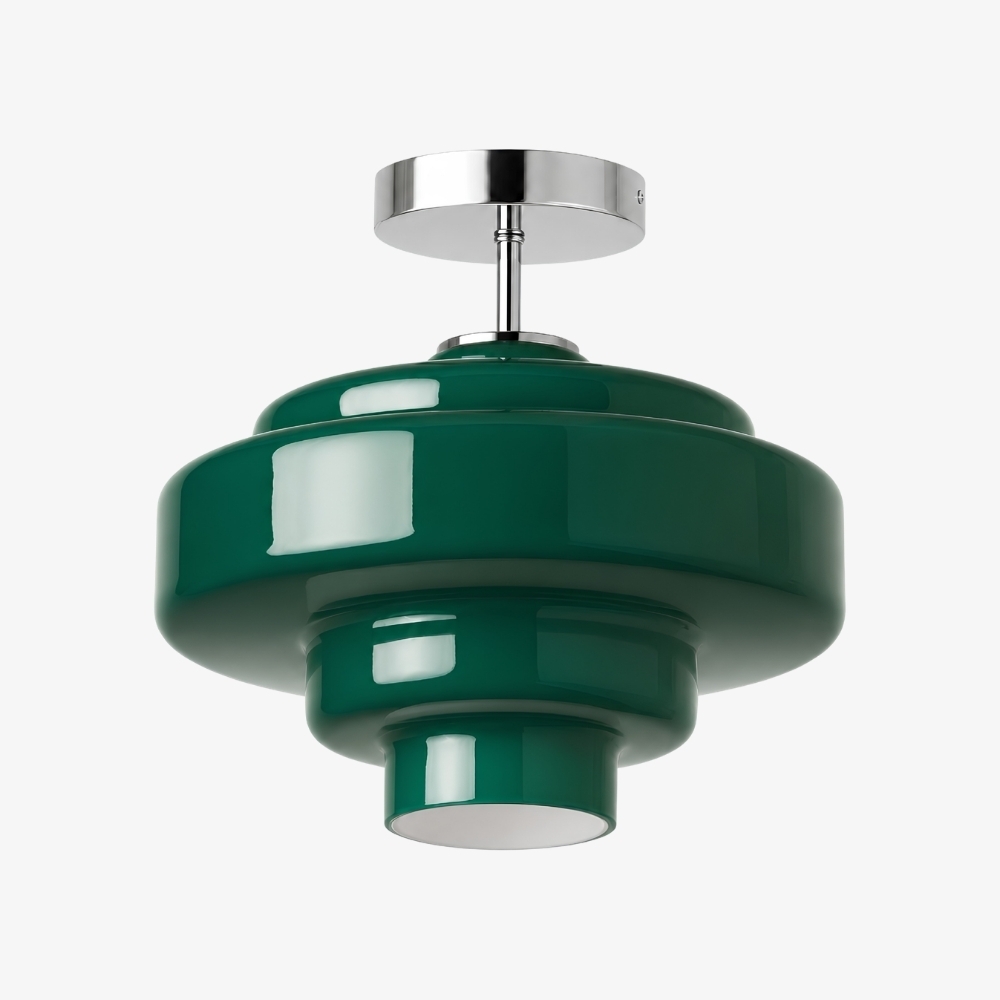 Koloro Glass Ceiling Light - Layered Rounded Design Lampshade for Hallway or Cloakroom T2251