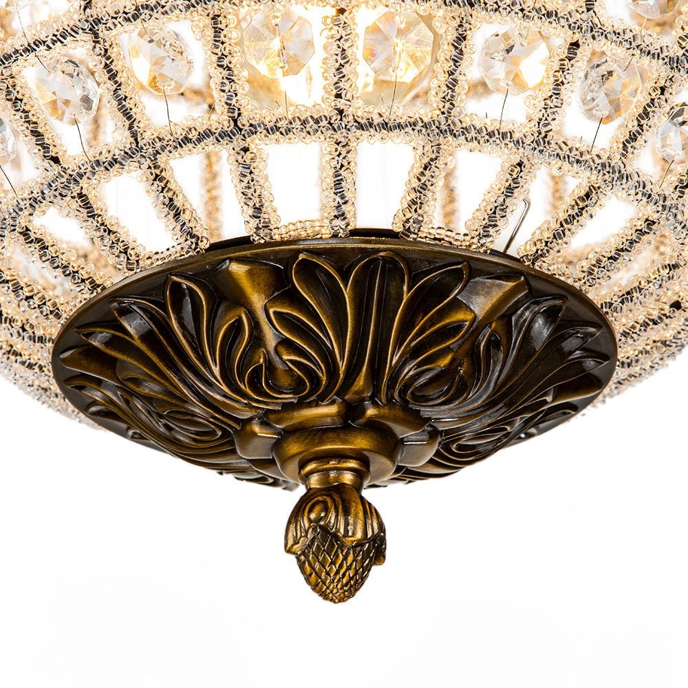 Vintage Luxe Brass Crystal Orb Chandelier G95