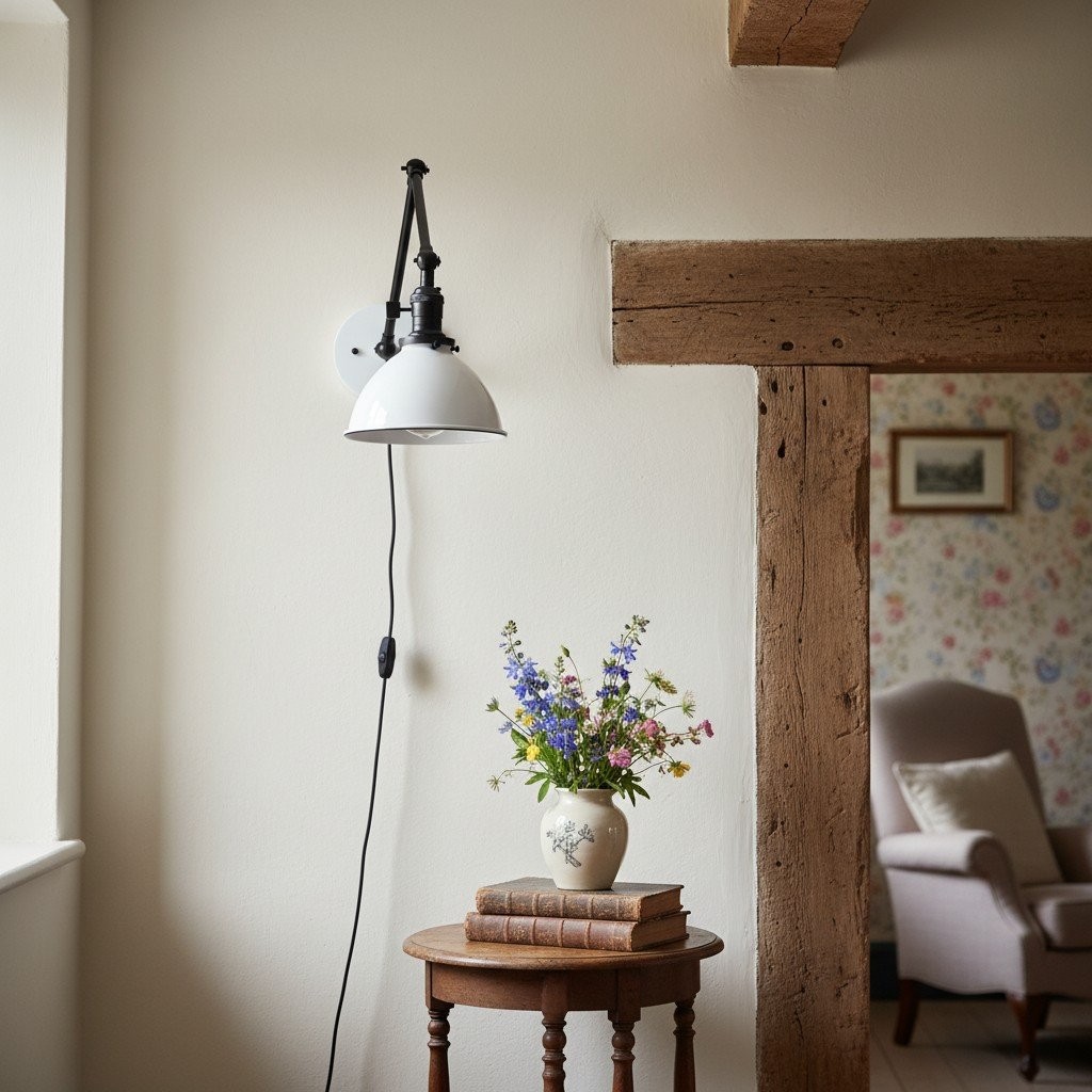 Conique Metal Vintage Industrial Swing Arm Wall Lamp - Adjustable Dome Shade for Study T313