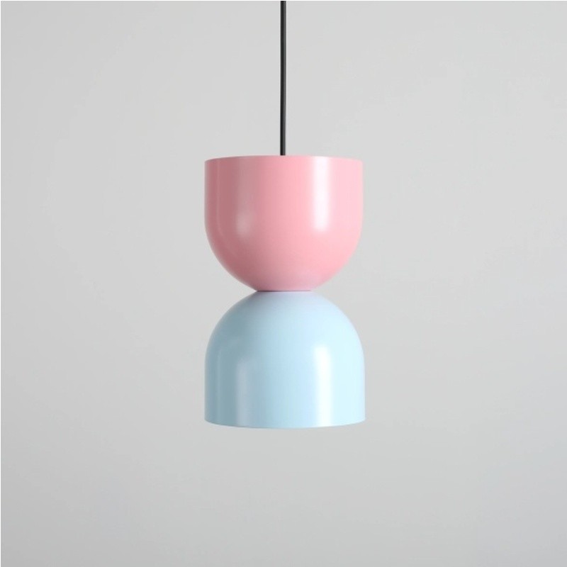 Pastel Dual‑Tone Pendant Light With Layered Metal Shade S228