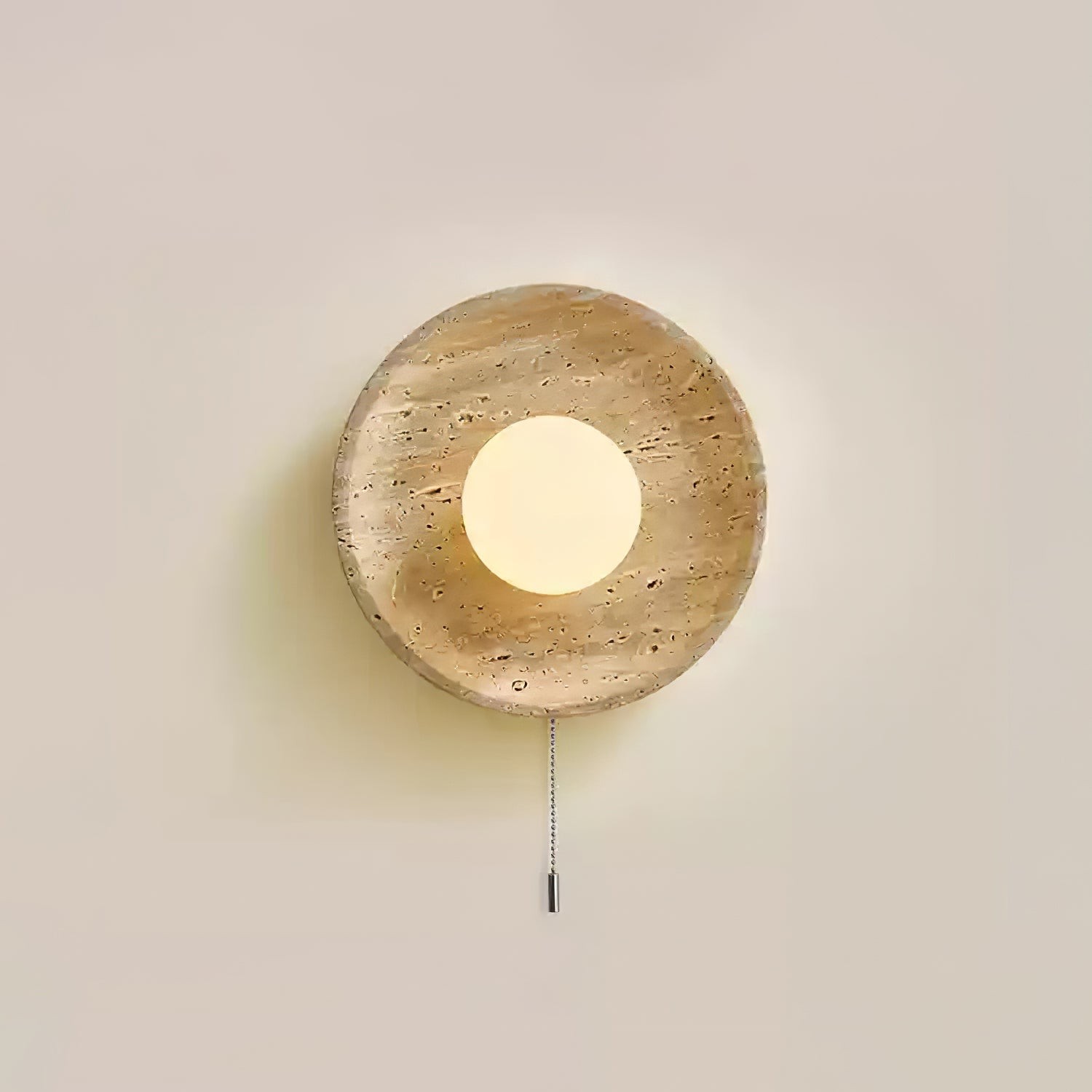 Retro Wabi Sabi Travertine Lunar Eclipse Wall Light G64