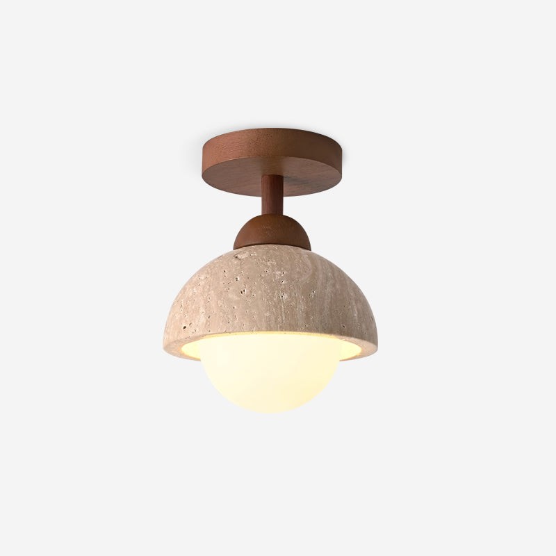 Minimalist Travertine Flush Mount - Mediterranean Style for Entryway M164
