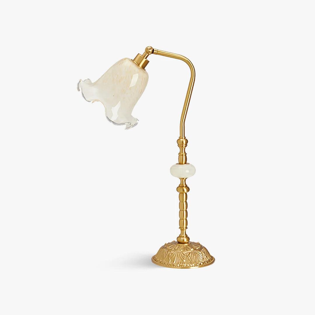Classic Stylish White Tulip Brass Table Lamp M491