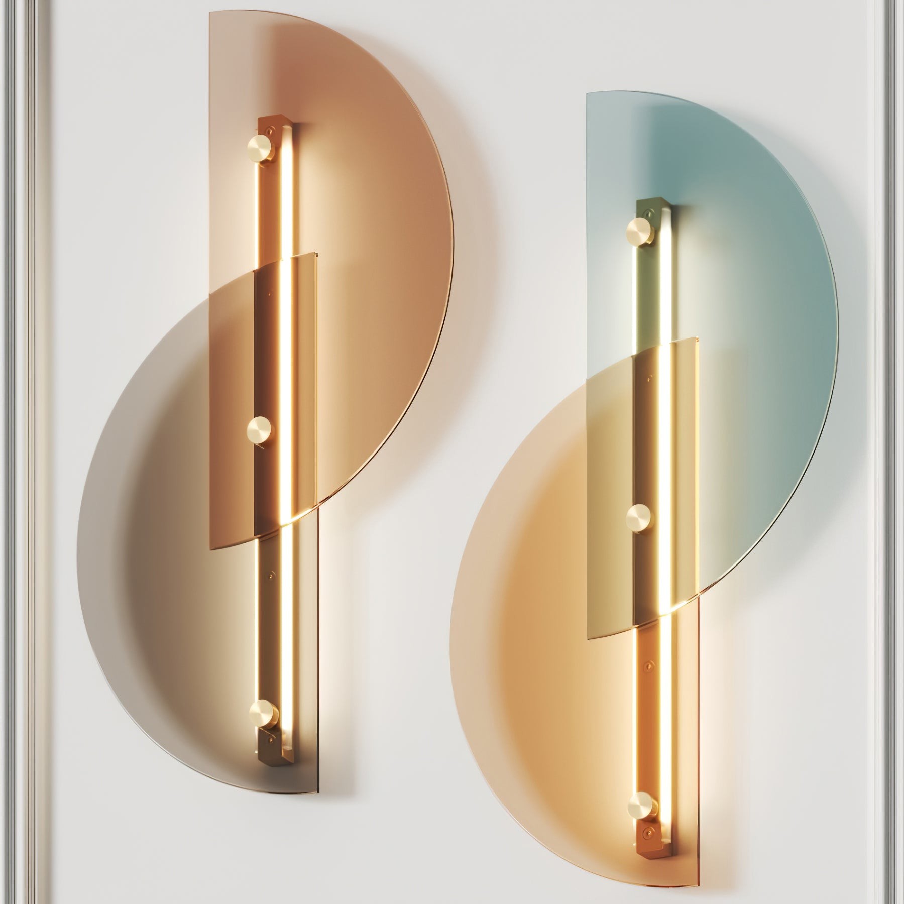 Simple Fan-Shaped Glass Arc Wall Lamp M21