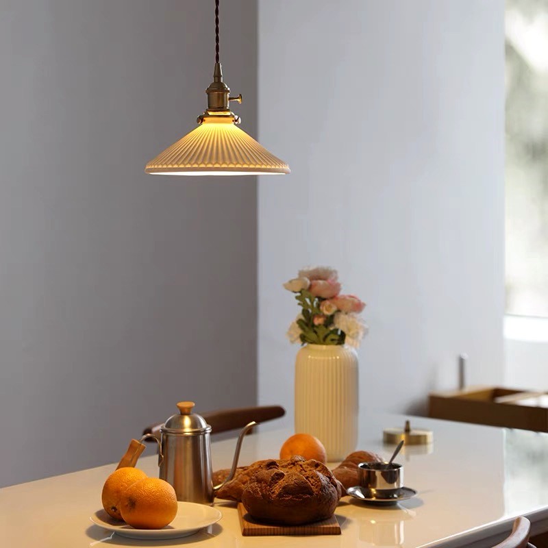 Modern Pleated Ceramic Pendant Light S160