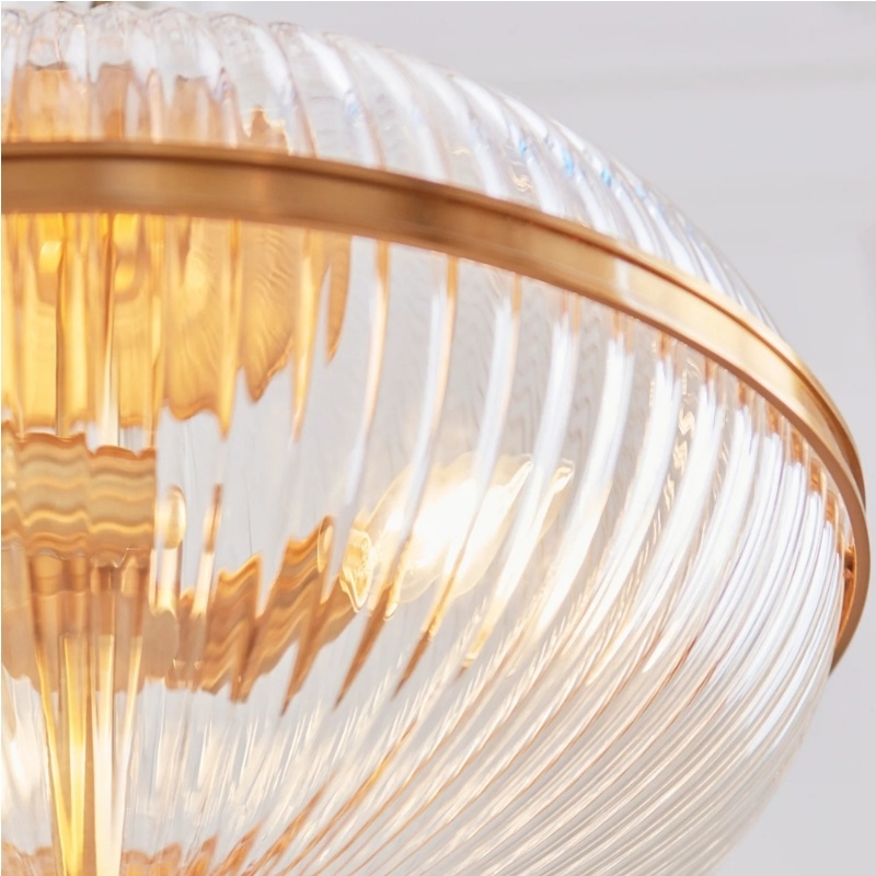 Luntra Contemporary Multi-Light Pendant with Textured Glass for Bedrooms and Hallways T952