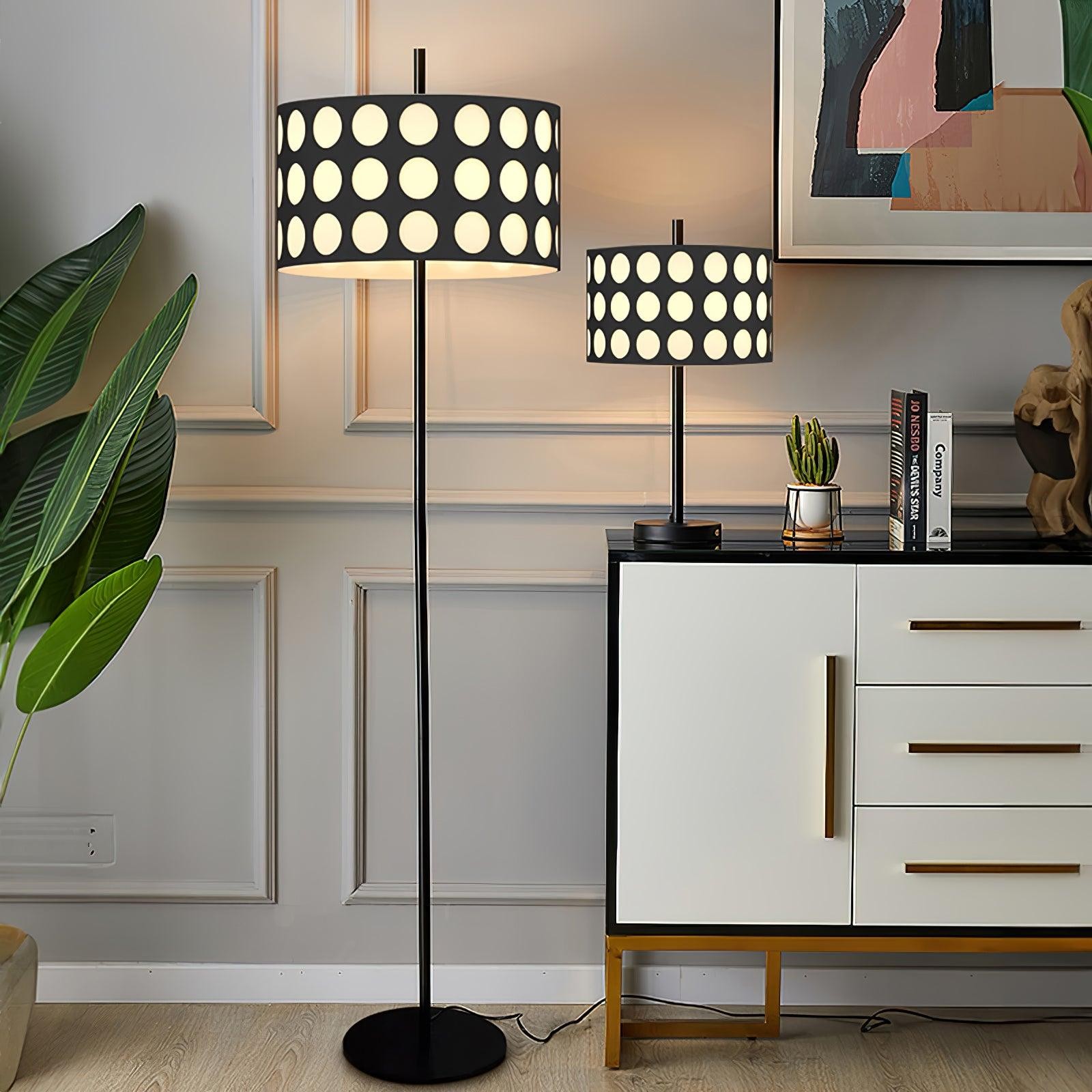 Geometry Polka Arc Fabric Floor Lamp S363