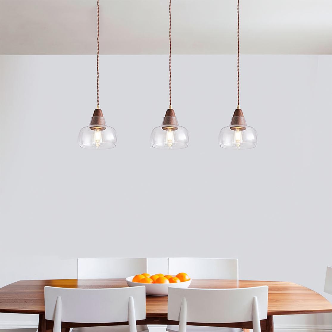 Walnut Glass Pendant Lamp M200