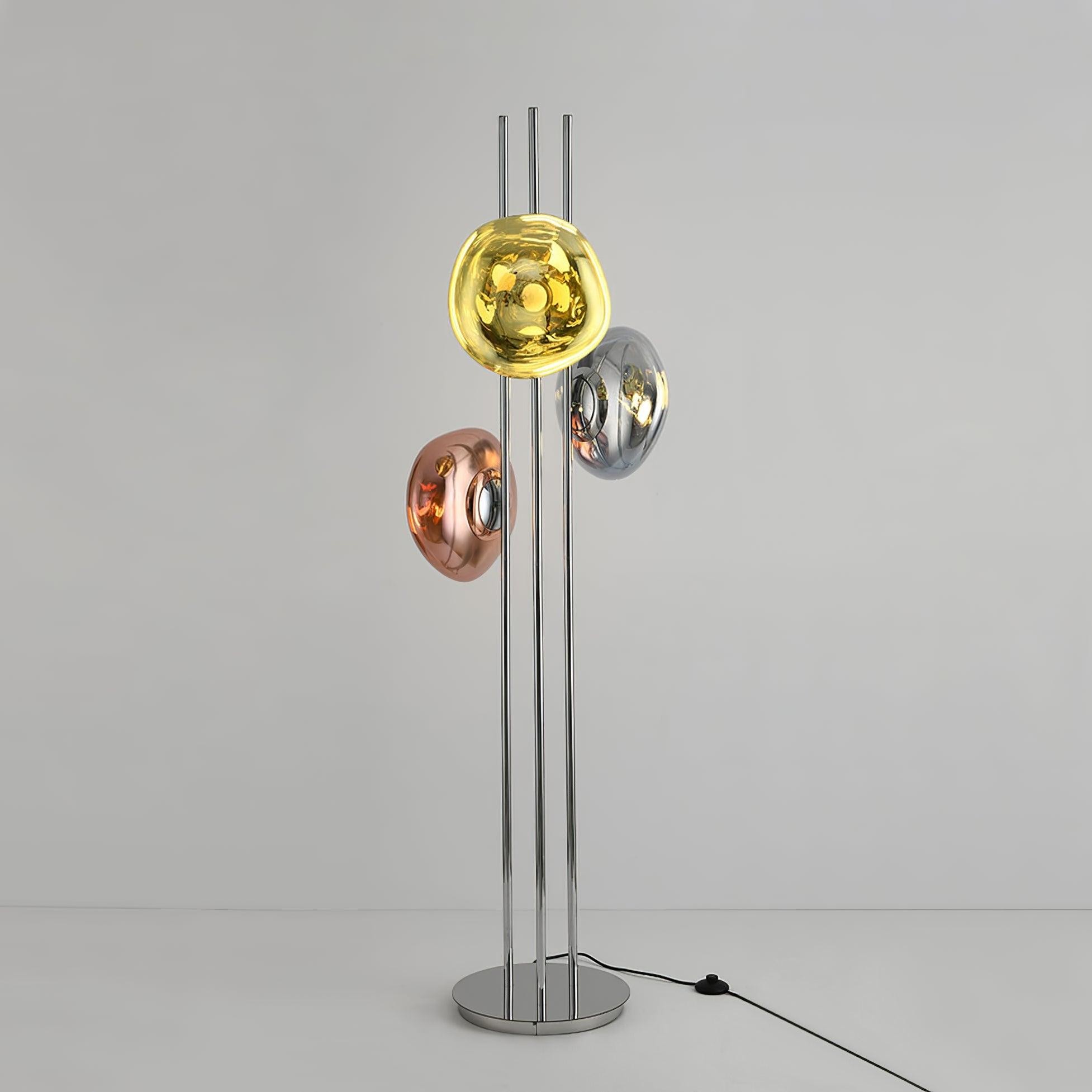 Tricolor Art Textured Glass Floor Lamp M313