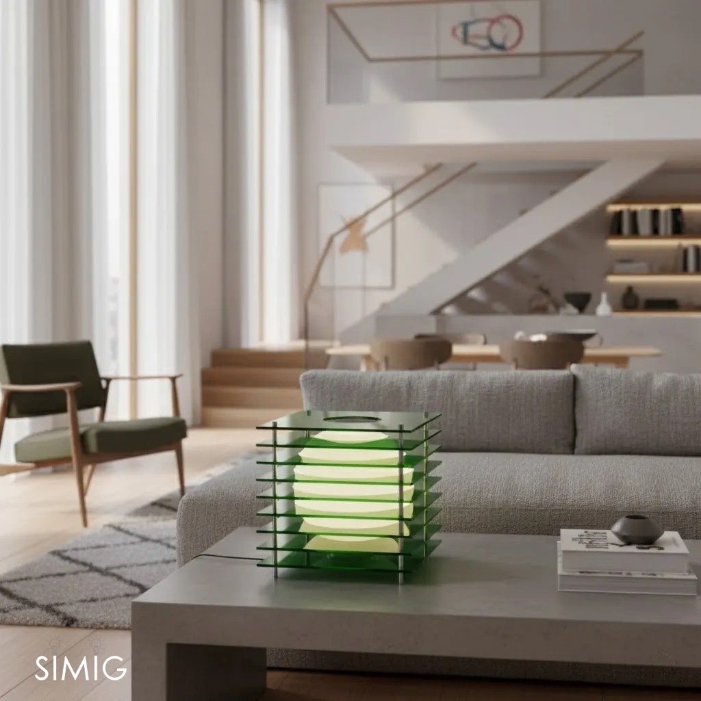 Geometric Moon Cube Lamp – Atmospheric luminous sphere S252