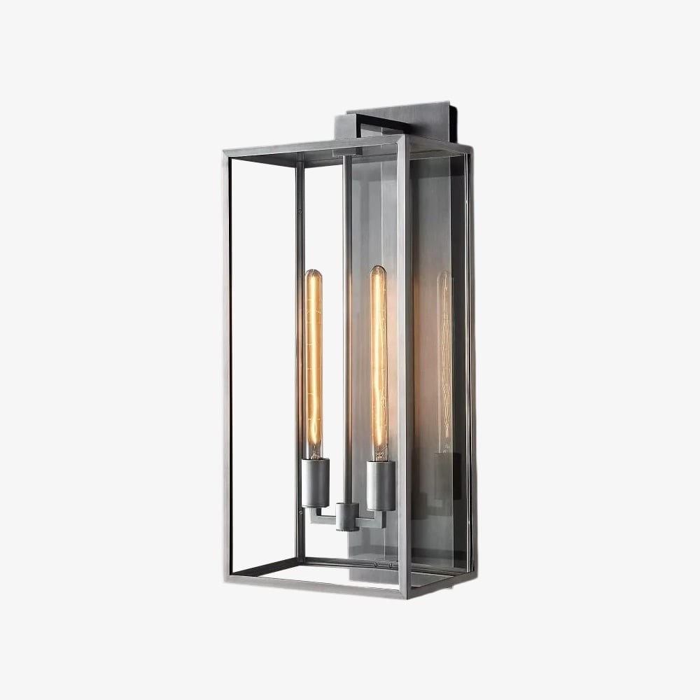 Classic Beckman Vintage Wall Sconce - Steel & Glass Linear Design T463