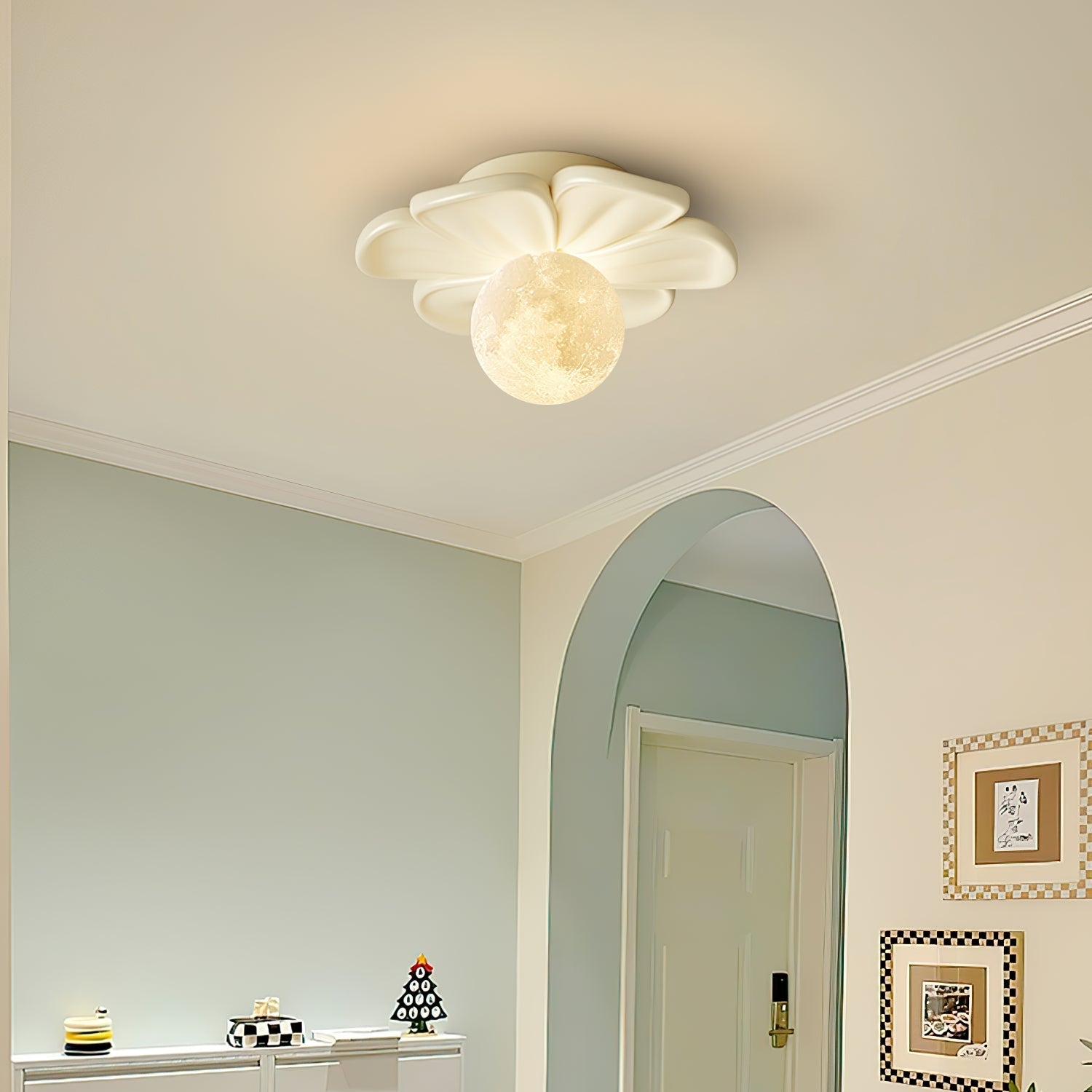 Cream Bloom Flower Ceiling Lamp T1632