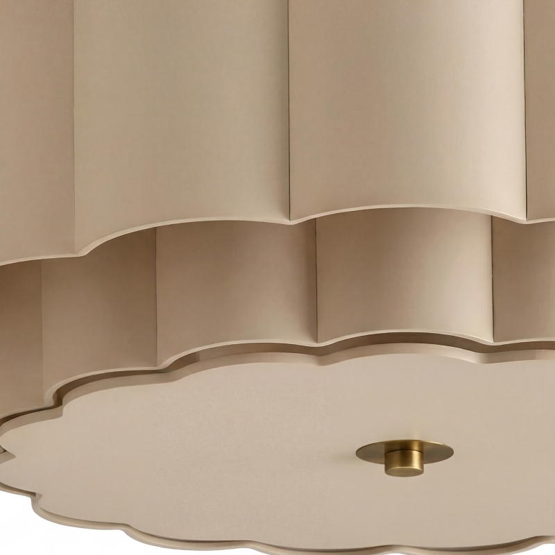 Velune Retro Fabric Flower Flush Mount - Vintage Style Ceiling Light for Dining and Hallways T1214