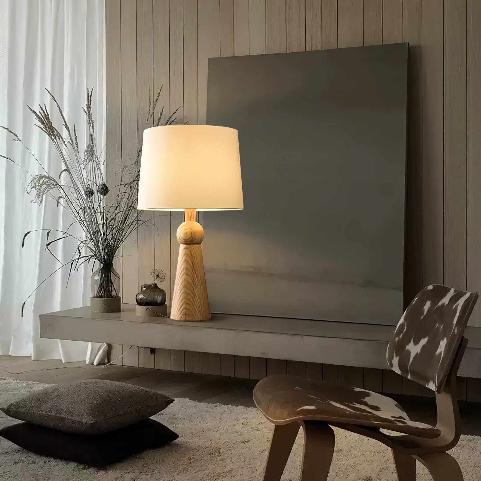 Nordic Retro Solid Wood Fabric Table Lamp M572