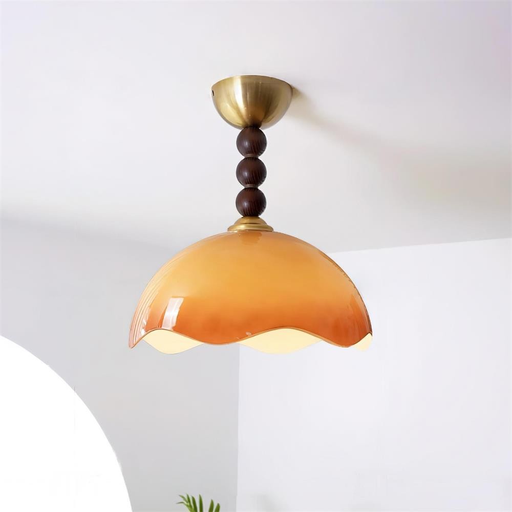 Vintage Cream Eggshell Wave Ceiling Light M82