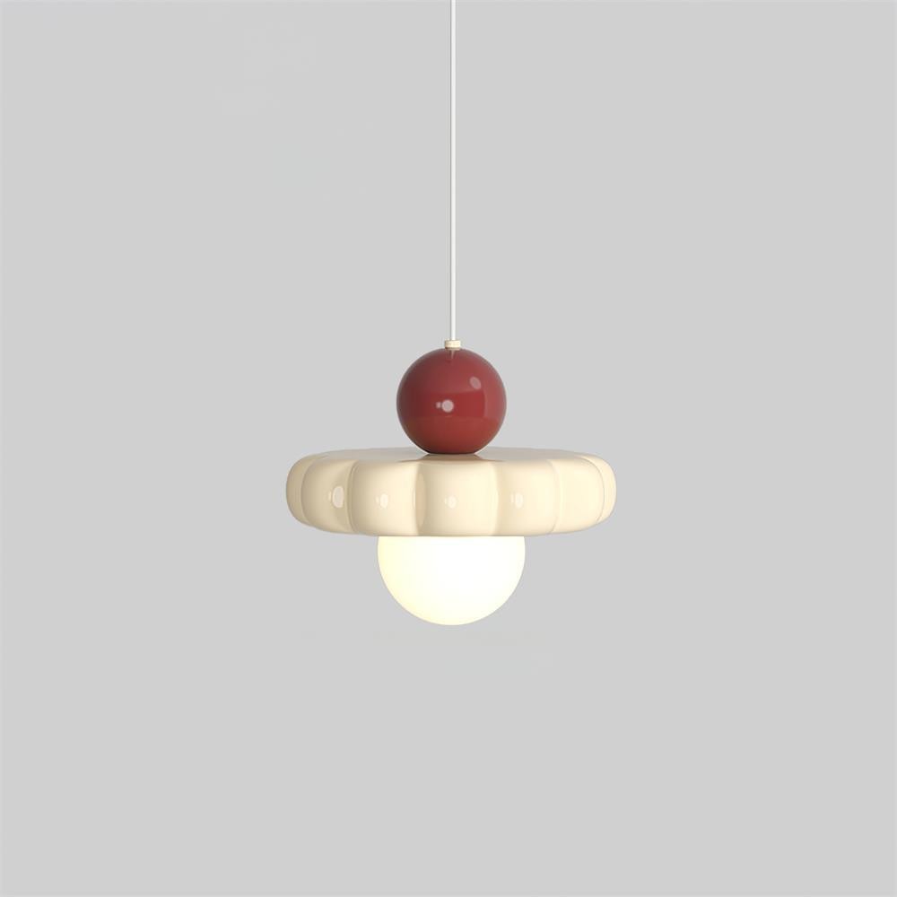Cream Style Long Line Pumpkin Texture Pendant Lamp M173