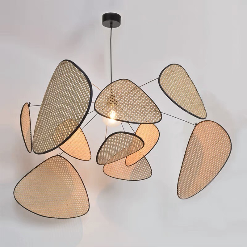 Screen Cannage Pendant Light - Woven Rattan Design for Living Room
