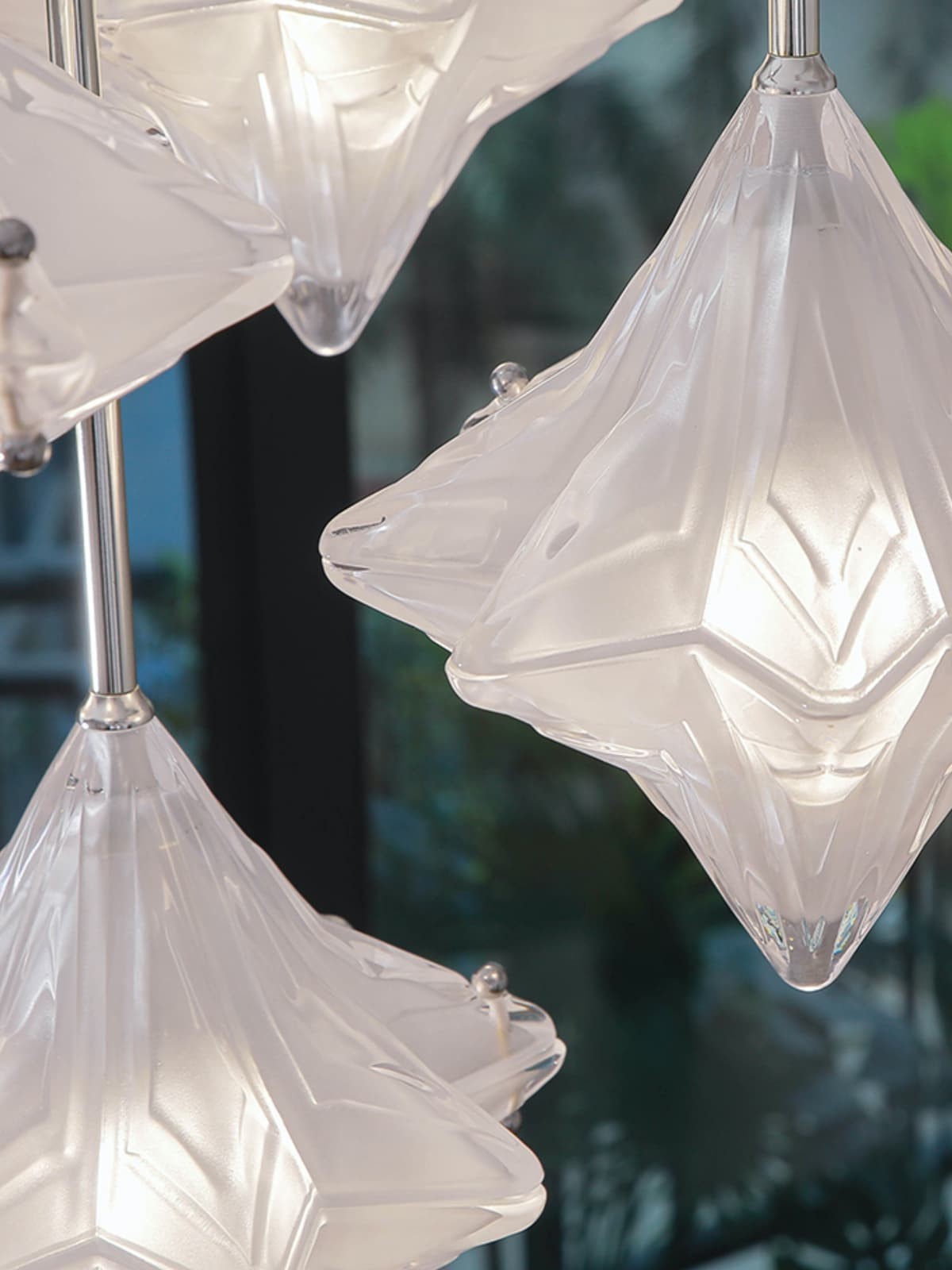Art Deco Astris Elara Star Pendant Light - Frosted Glass Pendant with Geometric Style T434