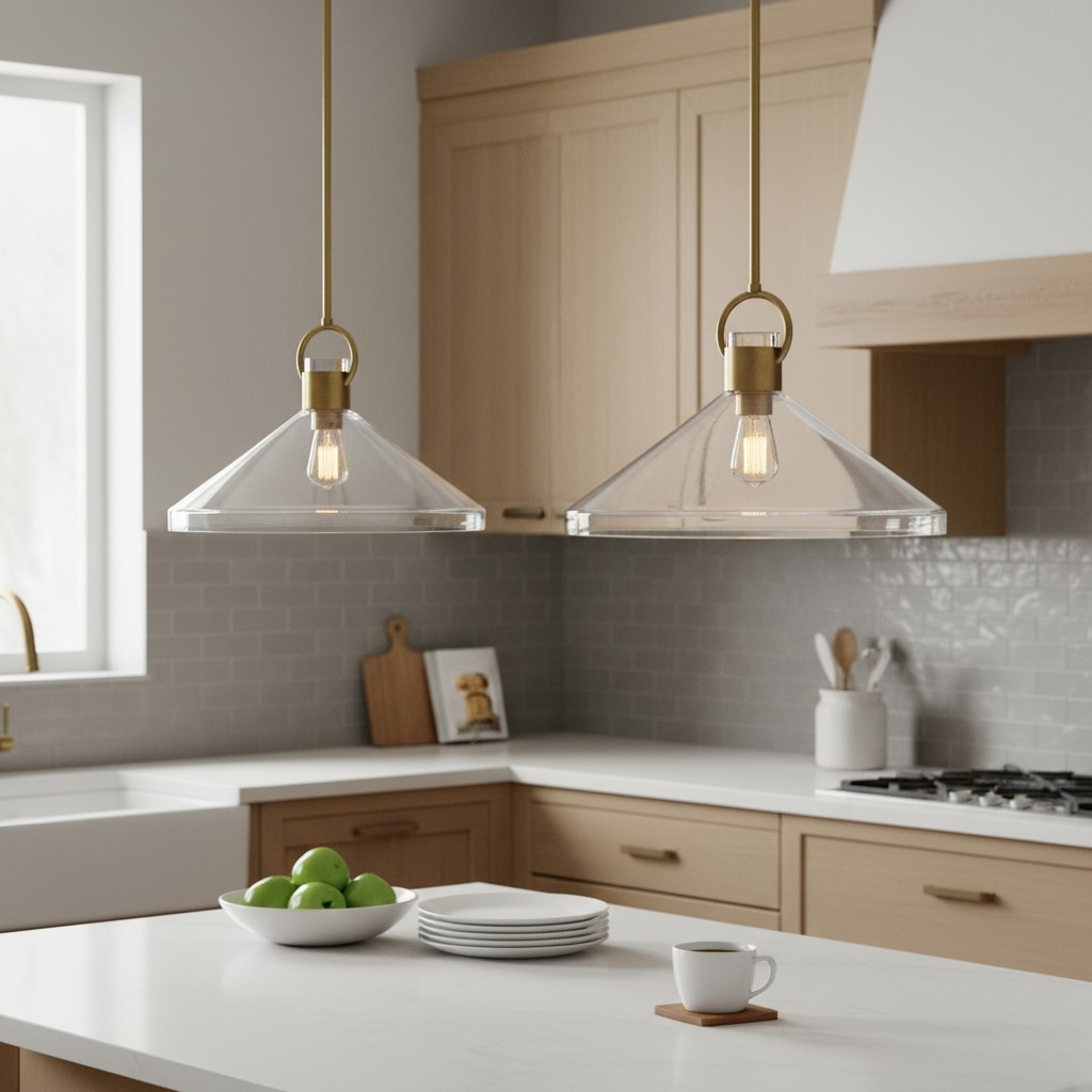 Orvessa Cone Shape Pendant Light – Contemporary Style Fixture for Kitchen or Lounge T1182